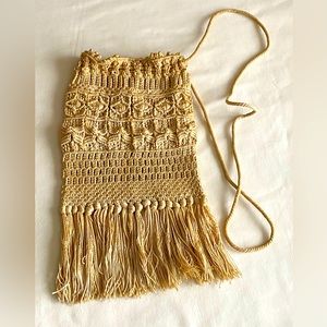 Vintage macrame shoulder bag